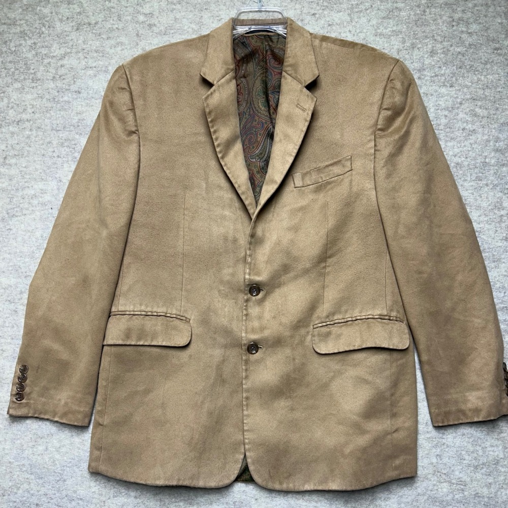 Lauren‎ Ralph Lauren Mens Beige Blazer Paisley Lined 2 Button Sport Coat 42R